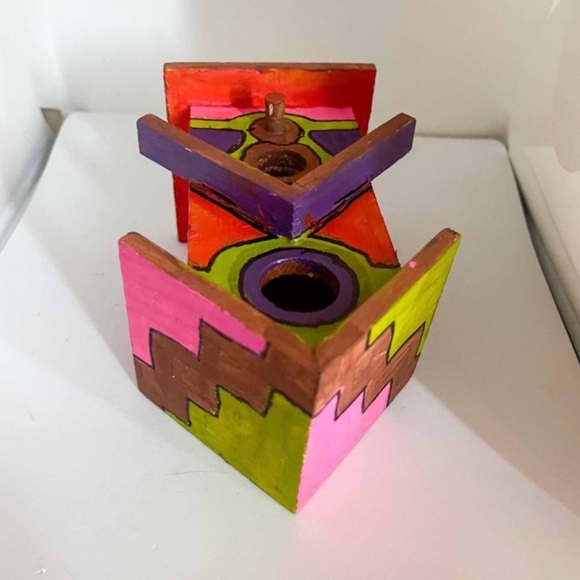 New Hand Painted & Handcrafted Double Hole Custom Birdhouse Home Decor - Picture 3 of 15